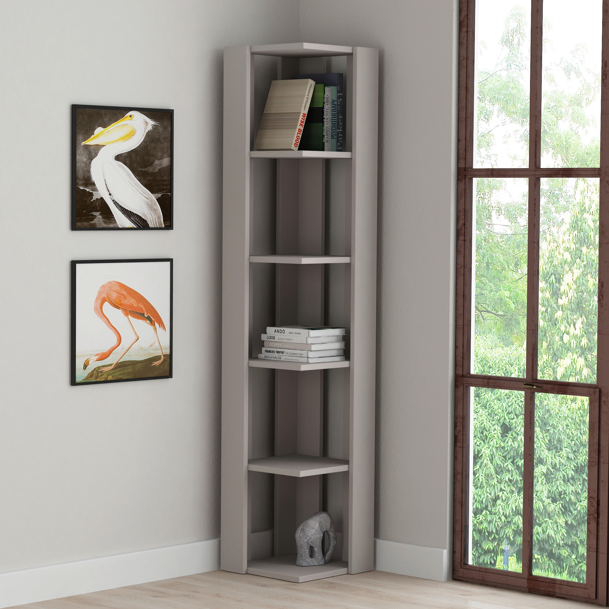 ECKREGAL - Beige, Design, Holzwerkstoff (34/161/34cm) - Livetastic