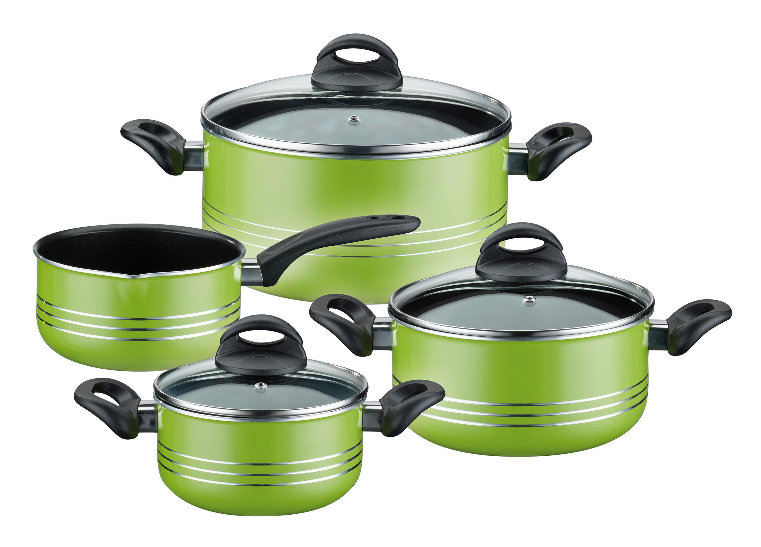 KOCHTOPFSET MILANO color 4-teilig  - Hellgrün, Basics, Metall - GSW