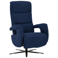 RELAXSESSEL in Textil Blau  - Blau/Schwarz, Design, Textil/Metall (71/112/83-176cm) - Beldomo Style