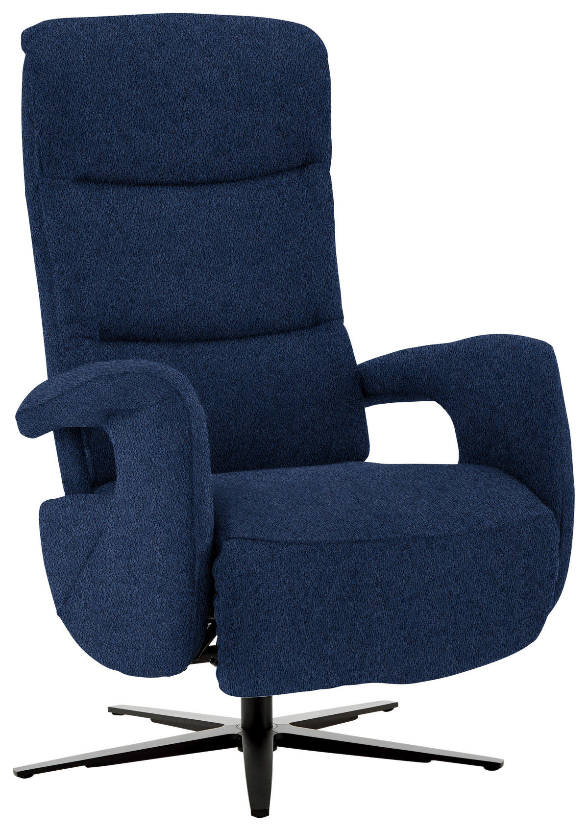 RELAXSESSEL in Textil Blau  - Blau/Schwarz, Design, Textil/Metall (71/112/83-176cm) - Beldomo Style