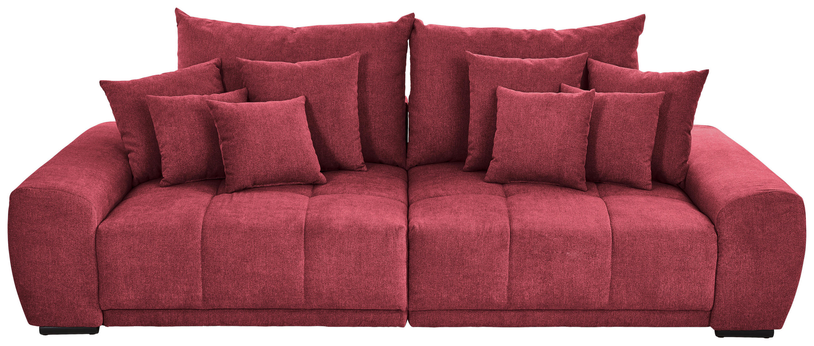 BIGSOFA Flachgewebe Bordeaux  - Bordeaux/Schwarz, KONVENTIONELL, Holz/Textil (280/67/120cm) - Carryhome