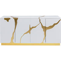 SIDEBOARD Weiß, Goldfarben  165/80/46 cm  - Goldfarben/Weiß, Design, Holzwerkstoff/Metall (165/80/46cm) - Kare-Design