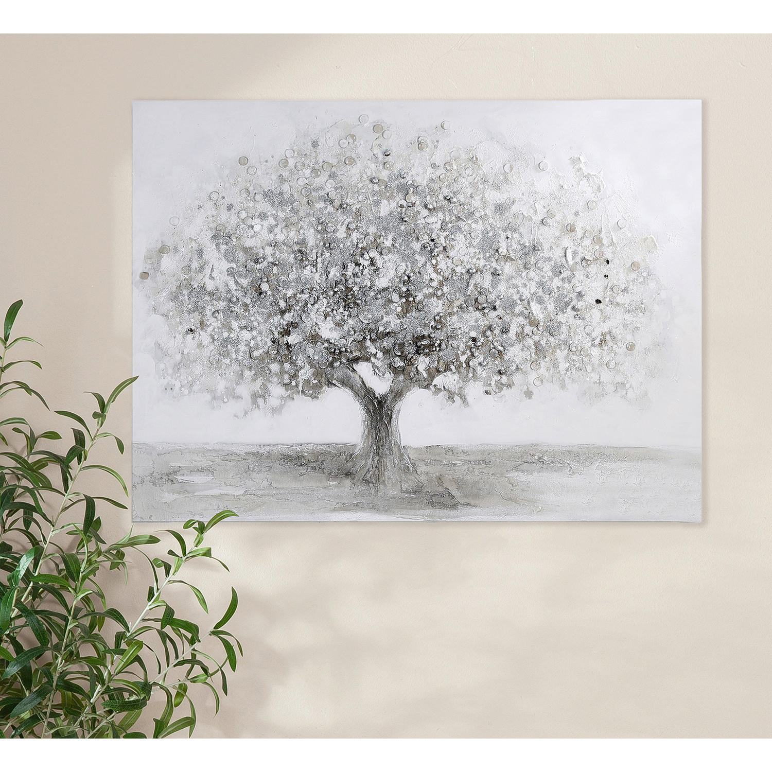 BILD Landschaft & Natur, Bäume 120/90 cm  - Silberfarben, Basics, Textil (120/90cm)