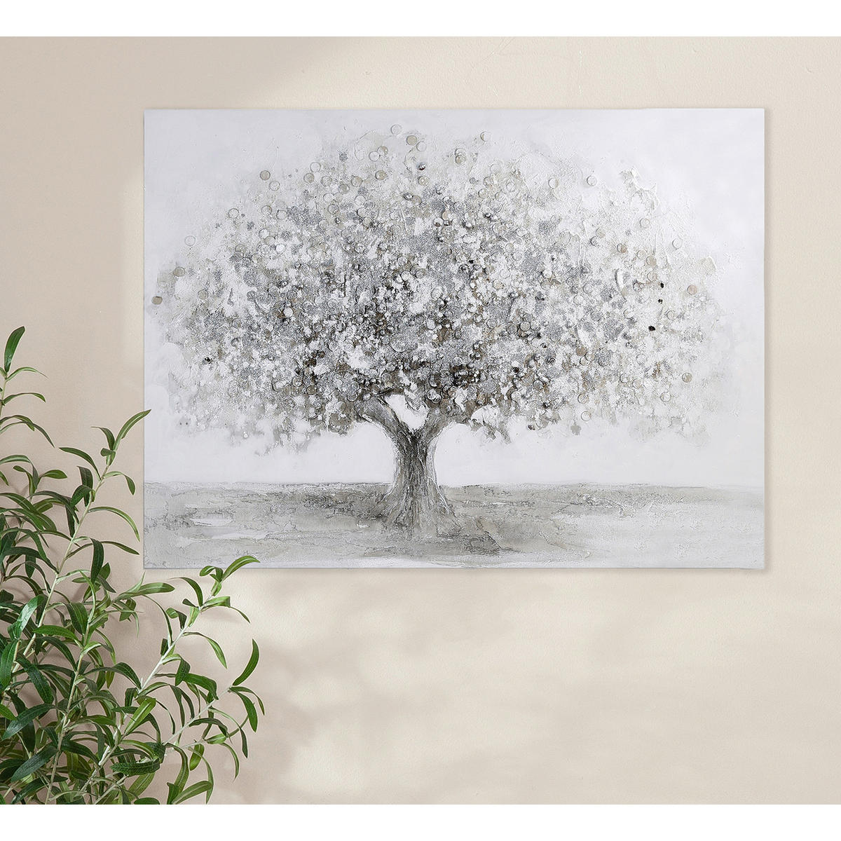 BILD Landschaft & Natur, Bäume 120/90 cm  - Silberfarben, Basics, Textil (120/90cm)
