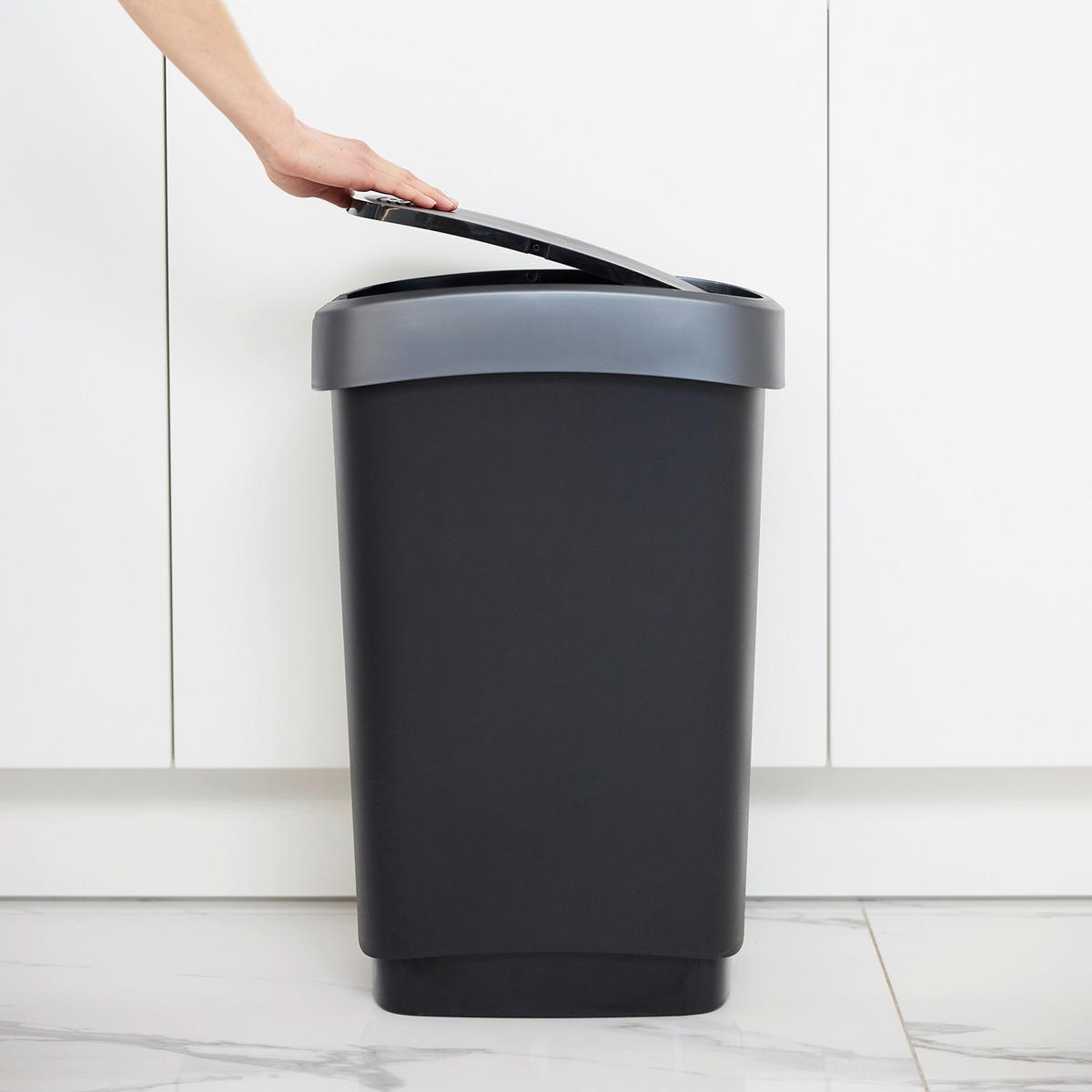 ABFALLEIMER TWIST 50 L  - Dunkelgrau/Schwarz, Basics, Kunststoff (40,1/29,8/60,2cm) - Rotho
