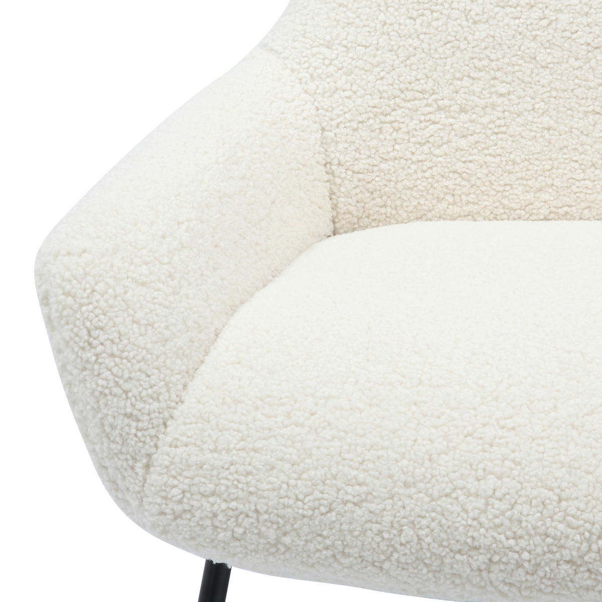 SESSELSET in Teddystoff Beige  - Beige/Schwarz, MODERN, Textil/Metall (79/103/82cm) - Livetastic