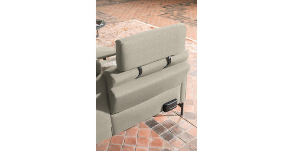 ECKSOFA in Flachgewebe, Struktur Beige  - Anthrazit/Beige, Design, Textil/Metall (254/230cm) - Ambiente