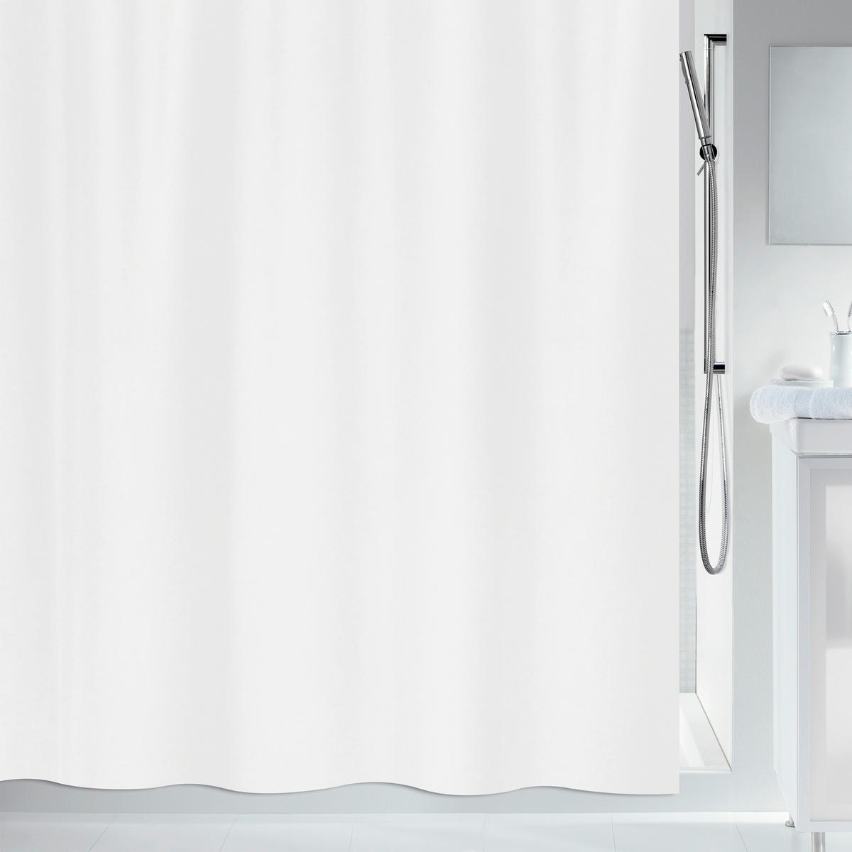 DUSCHVORHANG PRIMO 240/200 cm  - Weiß, Basics, Textil (240/200cm) - Spirella