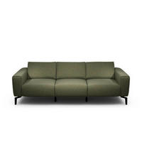 3-SITZER-SOFA in Chenille Waldgrün  - Waldgrün/Schwarz, Design, Textil/Metall (250/86/86-94cm) - SENSOO