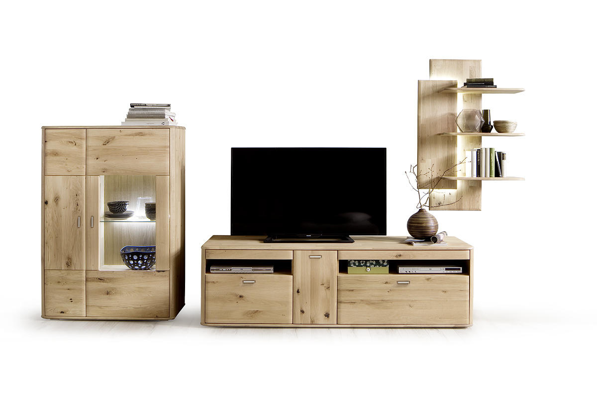 TV-ELEMENT  in 186/58/50 cm  - Eichefarben, Design, Holz/Metall (186/58/50cm) - Livetastic