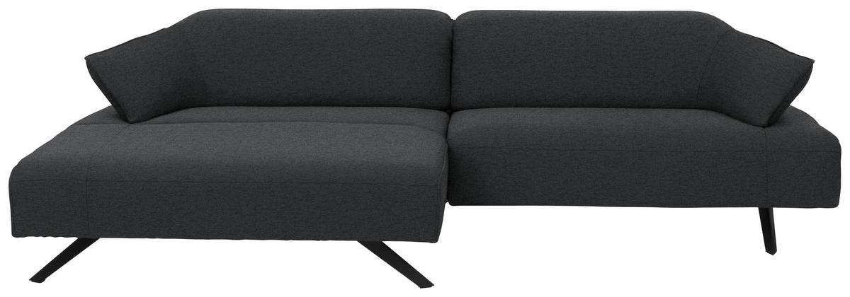 ECKSOFA in Struktur Grau  165/276 cm  - Anthrazit/Grau, Design, Textil/Metall (165/276cm) - Himolla