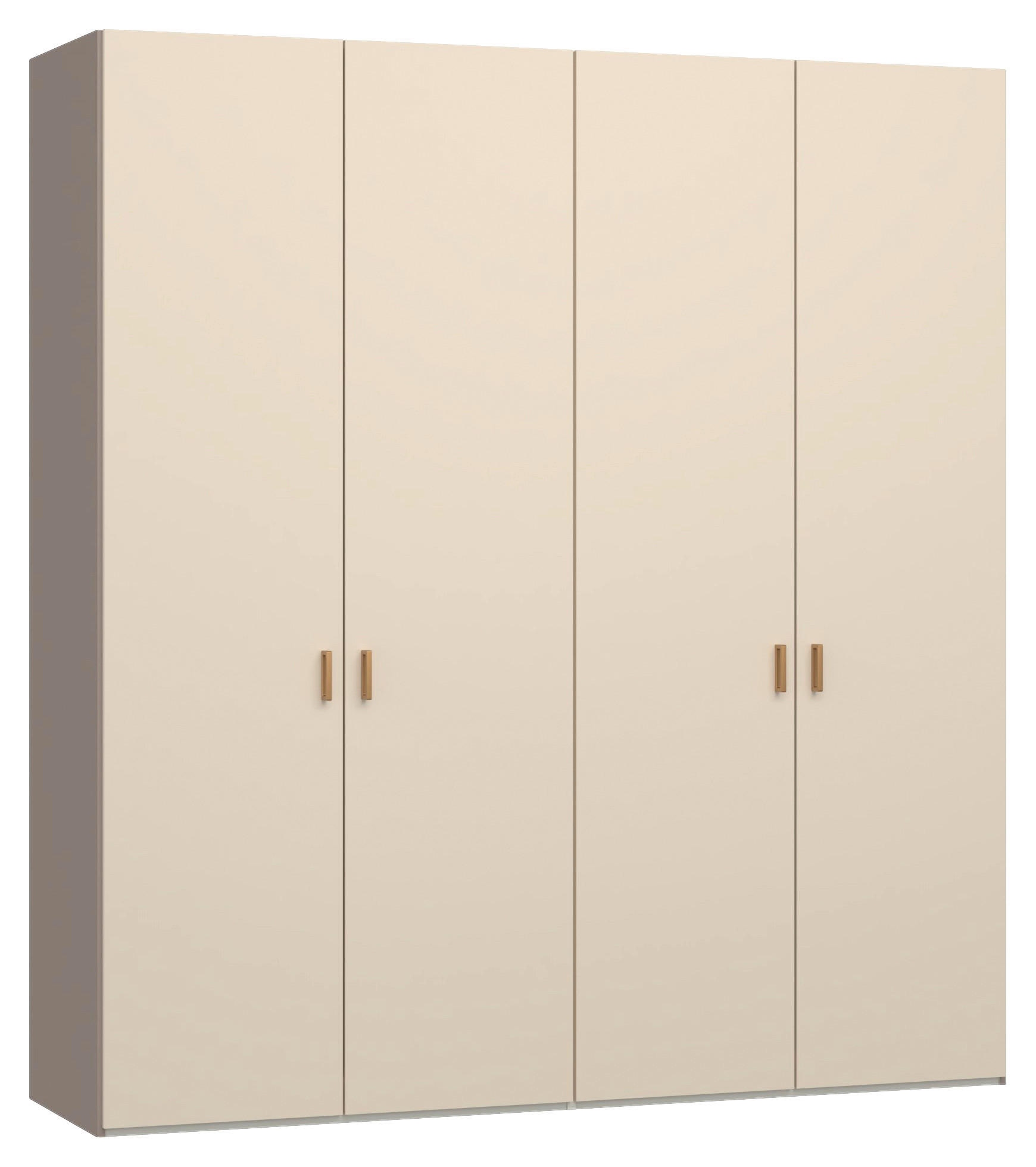 DREHTÜRENSCHRANK 203/220/59 cm,  in Creme, Hellbraun, 4-türig  - Hellbraun/Creme, Design, Glas/Holzwerkstoff (203/220/59cm) - Jutzler