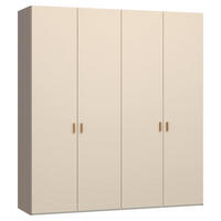 DREHTÜRENSCHRANK 203/220/59 cm,  in Creme, Hellbraun, 4-türig  - Hellbraun/Creme, Design, Glas/Holzwerkstoff (203/220/59cm) - Jutzler