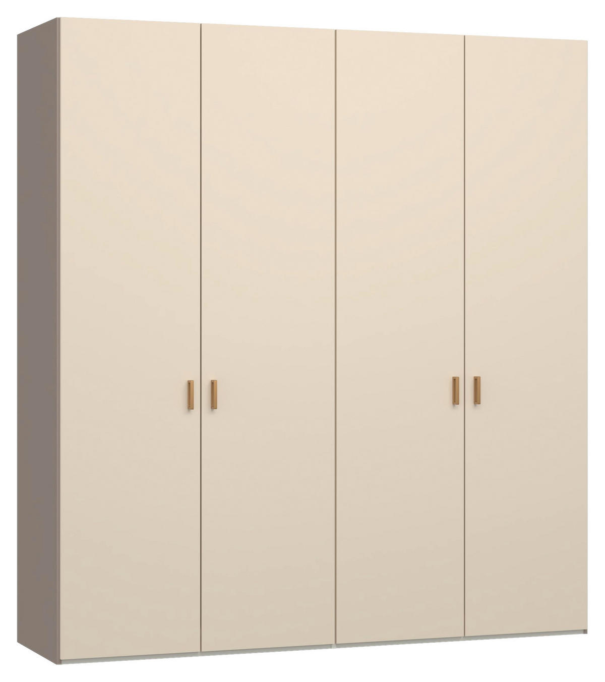 DREHTÜRENSCHRANK 203/220/59 cm,  in Creme, Hellbraun, 4-türig  - Hellbraun/Creme, Design, Glas/Holzwerkstoff (203/220/59cm) - Jutzler