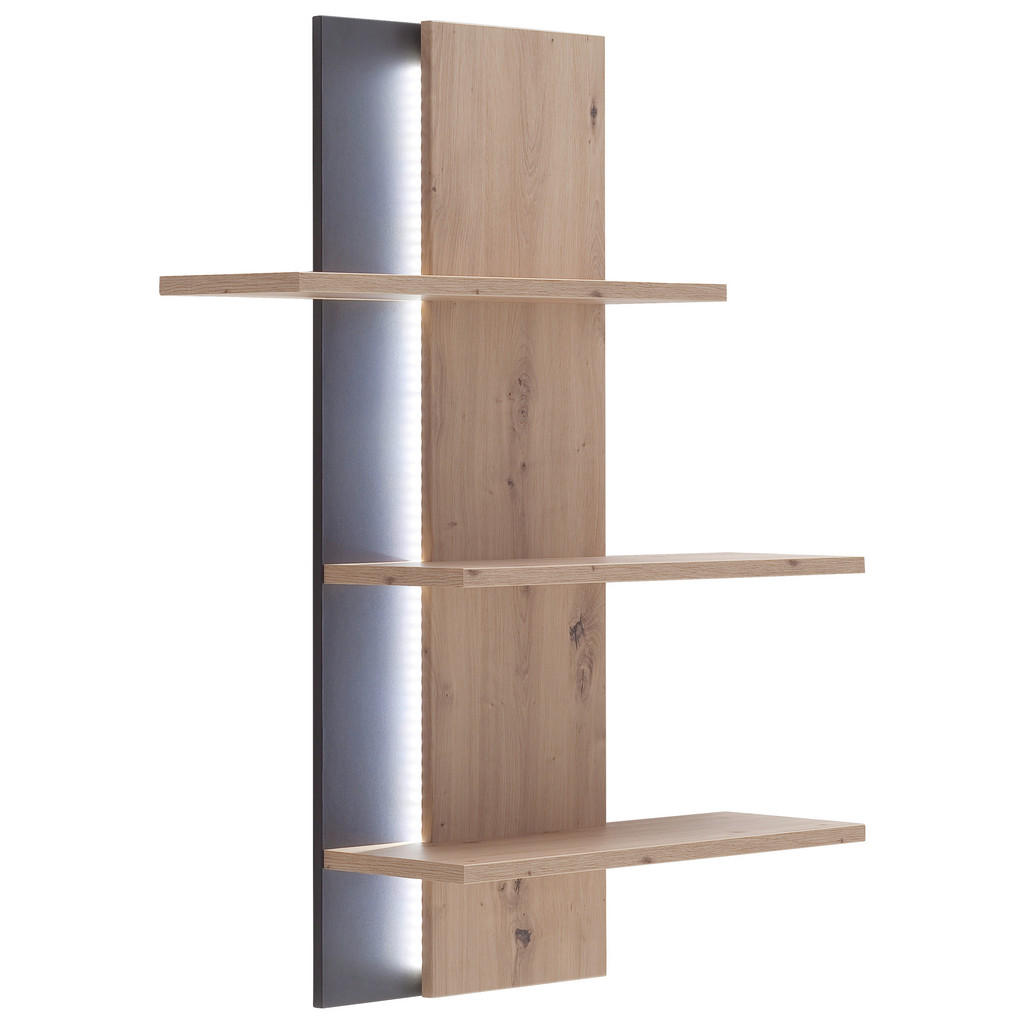 Wandregal Buenos Aires B: 95cm Anthrazit/eichefarben 3 Fächer
