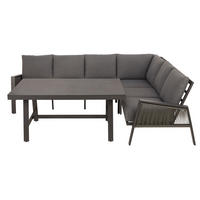 LOUNGEGARNITUR 279/219 cm Aluminium  - Dunkelgrau/Anthrazit, MODERN, Kunststoff/Textil (279/219cm) - Amatio