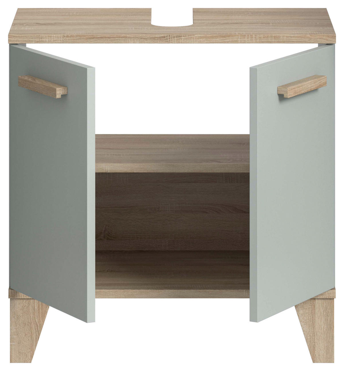 WASCHTISCHUNTERSCHRANK  - Graugrün/Eiche San Remo, MODERN, Holzwerkstoff/Kunststoff (60/61/34cm) - MID.YOU