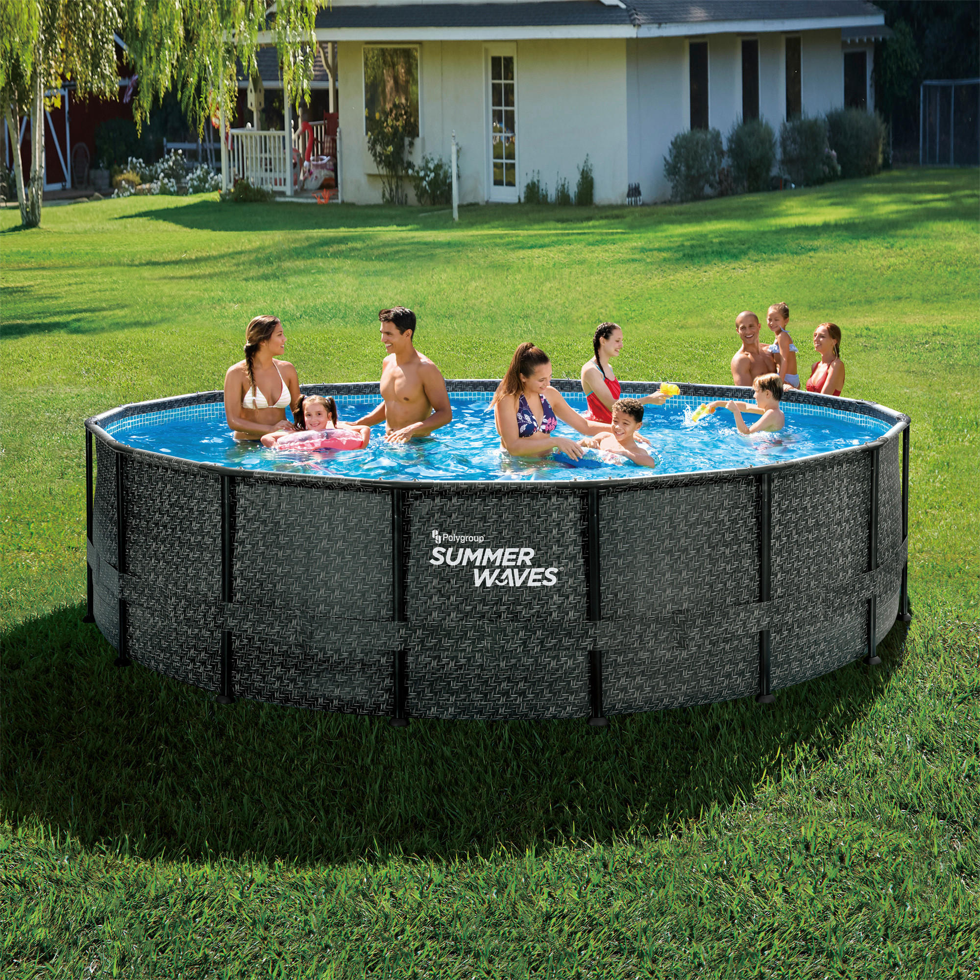 POOL PGP4A01648B 488/122 cm  - Grau, KONVENTIONELL, Kunststoff (488/122cm) - Ambia Garden
