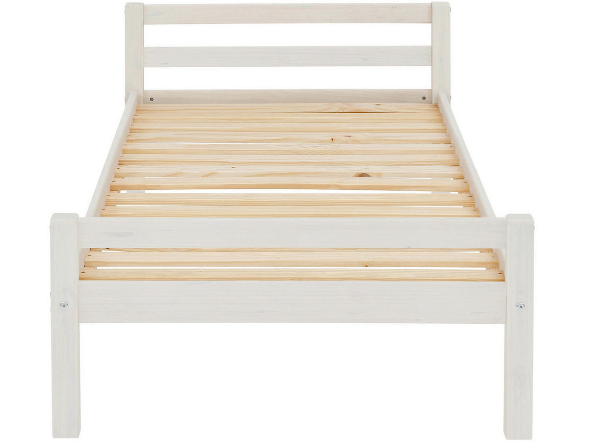 BETT 90/200 cm  in Weiß  - Naturfarben/Weiß, Design, Holz (90/200cm) - MID.YOU