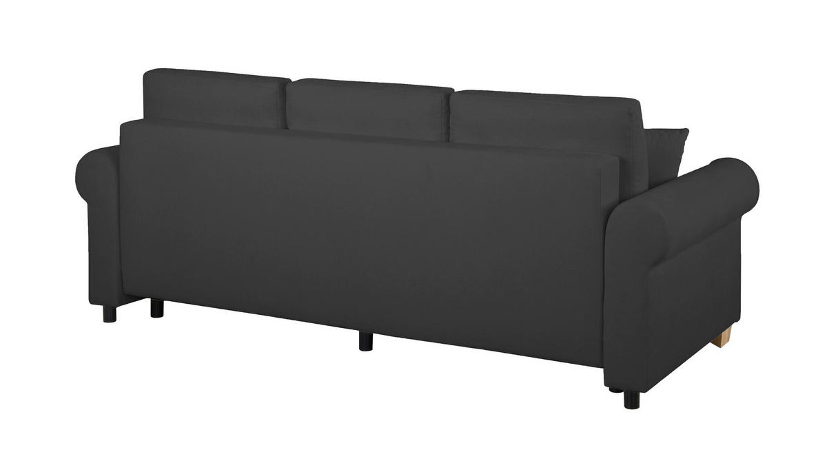 SCHLAFSOFA Chenille Anthrazit  - Anthrazit/Buchefarben, Design, Holz/Textil (240/94/98cm) - MID.YOU