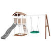 SPIELTURM 356,6/241,9/349 cm  - Braun/Weiß, KONVENTIONELL, Holz/Kunststoff (356,6/241,9/349cm) - Ambia Garden