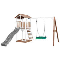 SPIELTURM 356,6/241,9/349 cm  - Braun/Weiß, KONVENTIONELL, Holz/Kunststoff (356,6/241,9/349cm) - Ambia Garden