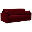 SCHLAFSOFA Webstoff Dunkelrot  - Chromfarben/Dunkelrot, KONVENTIONELL, Textil/Metall (208/86/97cm) - Novel