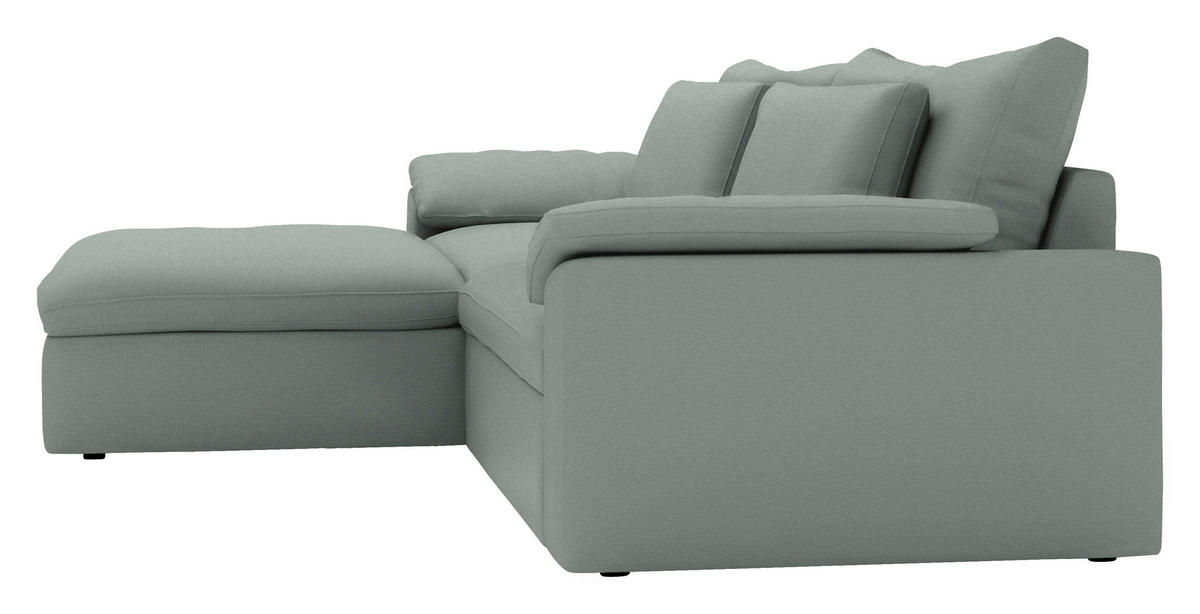 ECKSOFA  Chenille Hellgrau  - Hellgrau/Schwarz, Modern, Kunststoff/Textil (198/306cm) - Carryhome