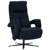 RELAXSESSEL in Leder Dunkelblau  - Schwarz/Dunkelblau, Design, Leder/Metall (77/110/87cm) - Valdera