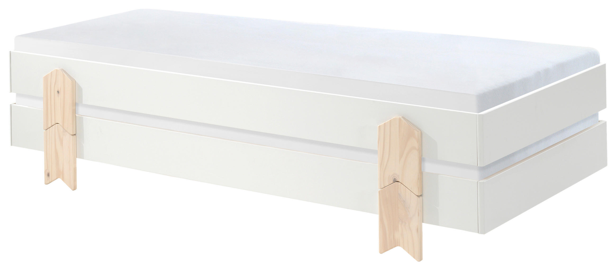 STOHOVATEĽNÁ POSTEĽ, 90/200 cm biela - biela/farba borovice, Modern, drevo/kompozitné drevo (90/200cm) - MID.YOU