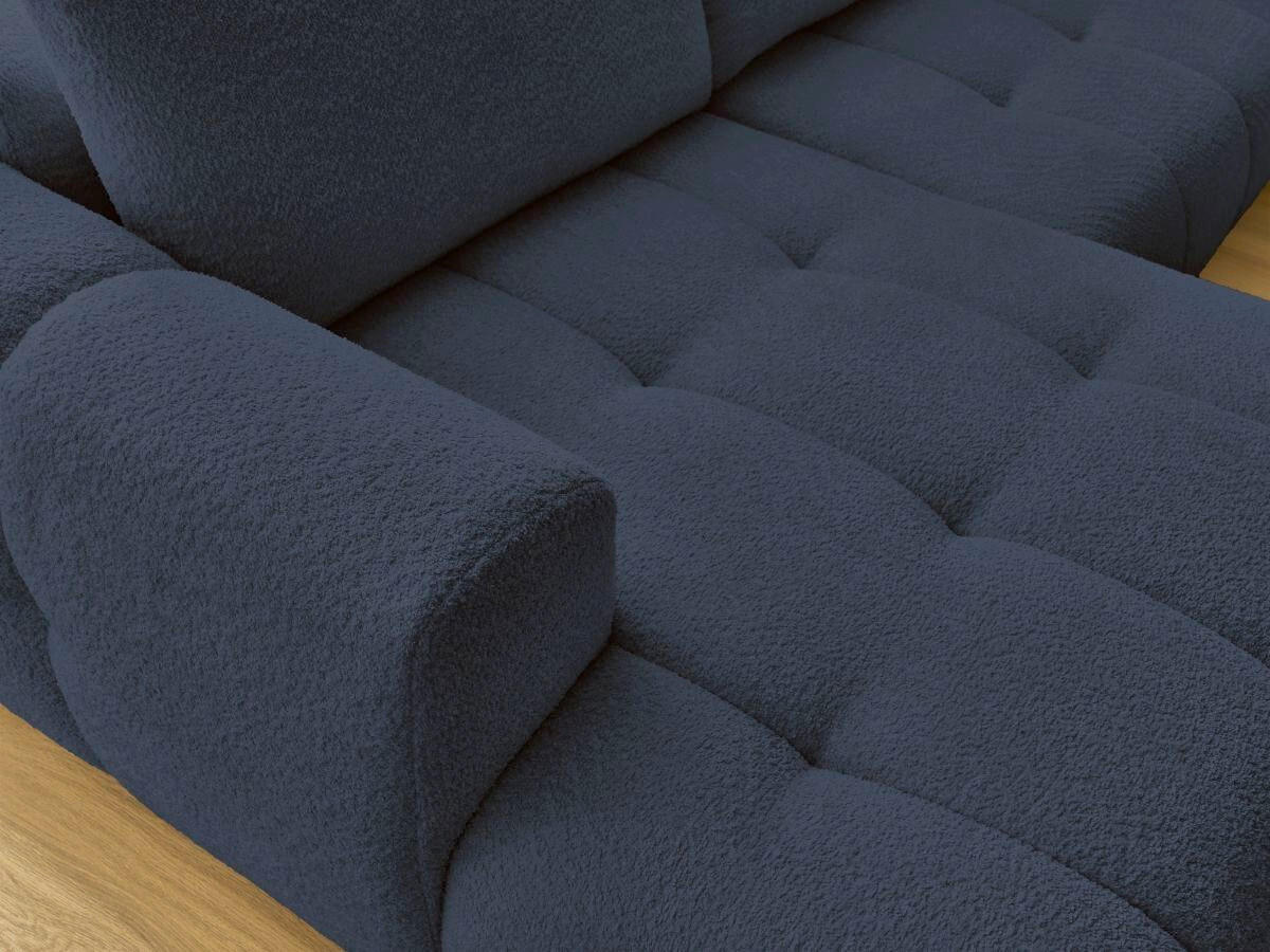 WOHNLANDSCHAFT  FUJI  Dunkelblau Bouclé  - Schwarz/Dunkelblau, MODERN, Kunststoff/Textil (160/377/204cm)