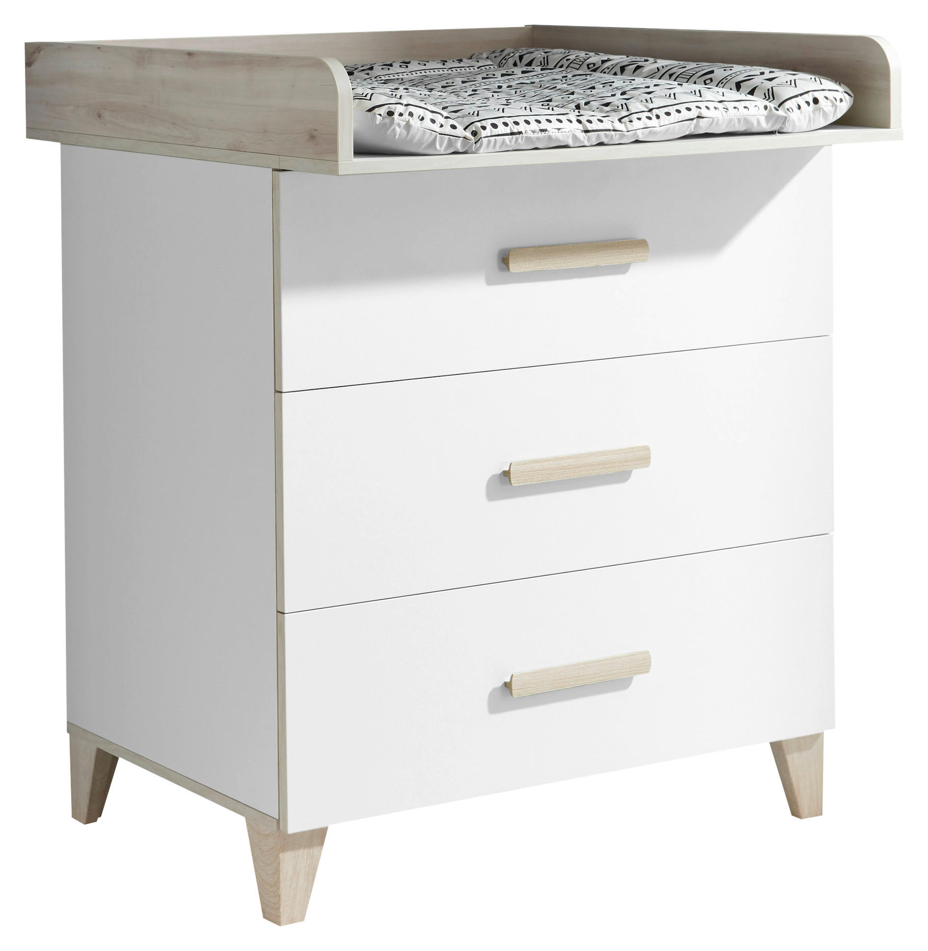 KOMODA ZA PREVIJANJE - bijela/boje drva kruške, Moderno, drvni materijal/plastika (90/107/78cm) - MID.YOU
