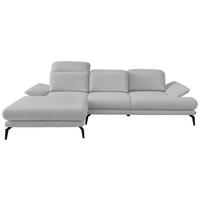ECKSOFA in Webstoff Ecru  - Ecru/Schwarz, Design, Textil/Metall (180/289cm) - Stylife