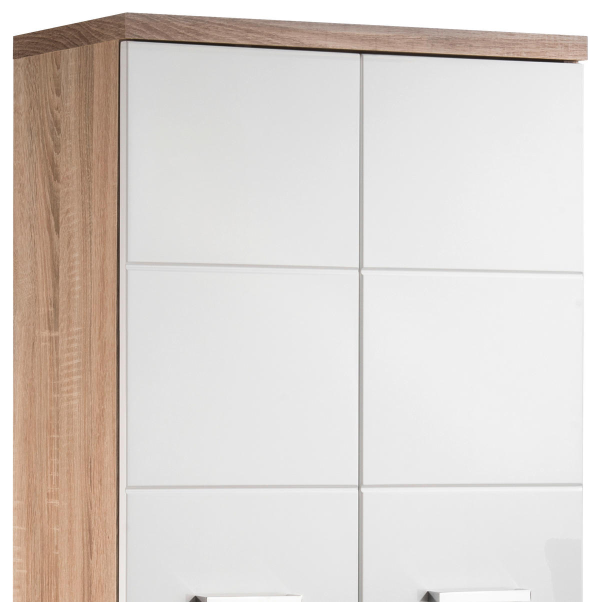 HOCHSCHRANK 50/192/31 cm  - Chromfarben/Weiß Hochglanz, MODERN, Holzwerkstoff/Kunststoff (50/192/31cm) - MID.YOU