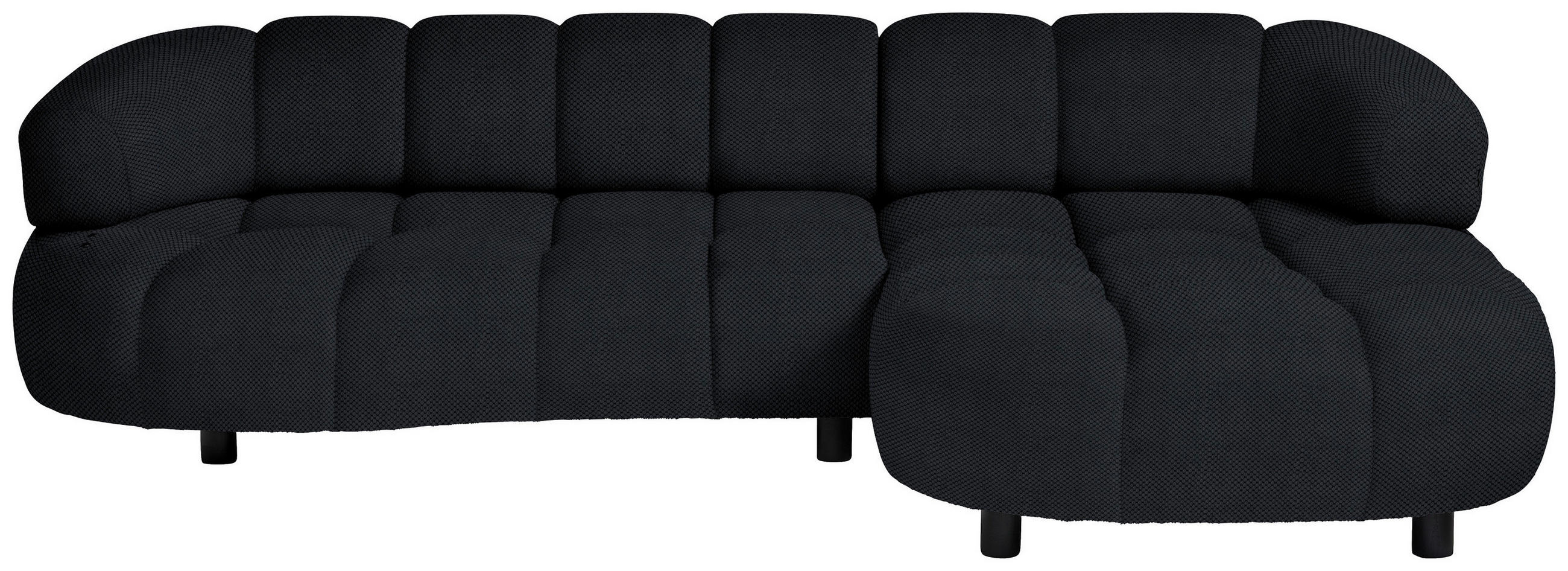 ECKSOFA in Webstoff Schwarz  - Schwarz, Design, Holz/Textil (284/183cm) - Welnova