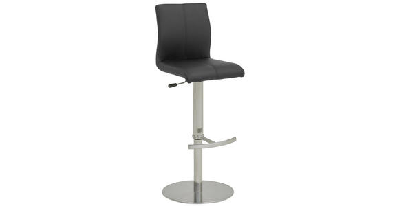 BARHOCKER in Metall, Textil Edelstahlfarben, Schwarz - Edelstahlfarben/Schwarz, Design, Textil/Metall (42/112/42cm) - Dieter Knoll