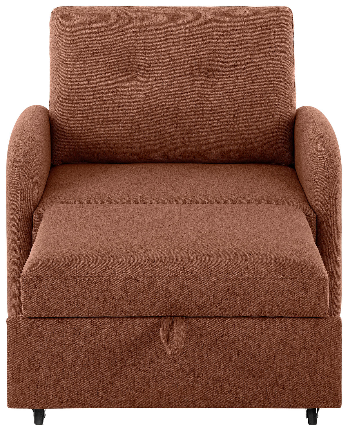 SCHLAFSESSEL Leinenoptik Rostfarben    - Rostfarben/Schwarz, Design, Kunststoff/Textil (102/94/95cm) - Livetastic