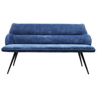 SITZBANK 163/67/85 cm Struktur Blau  - Blau/Beige, MODERN, Textil/Metall (163/67/85cm) - MID.YOU