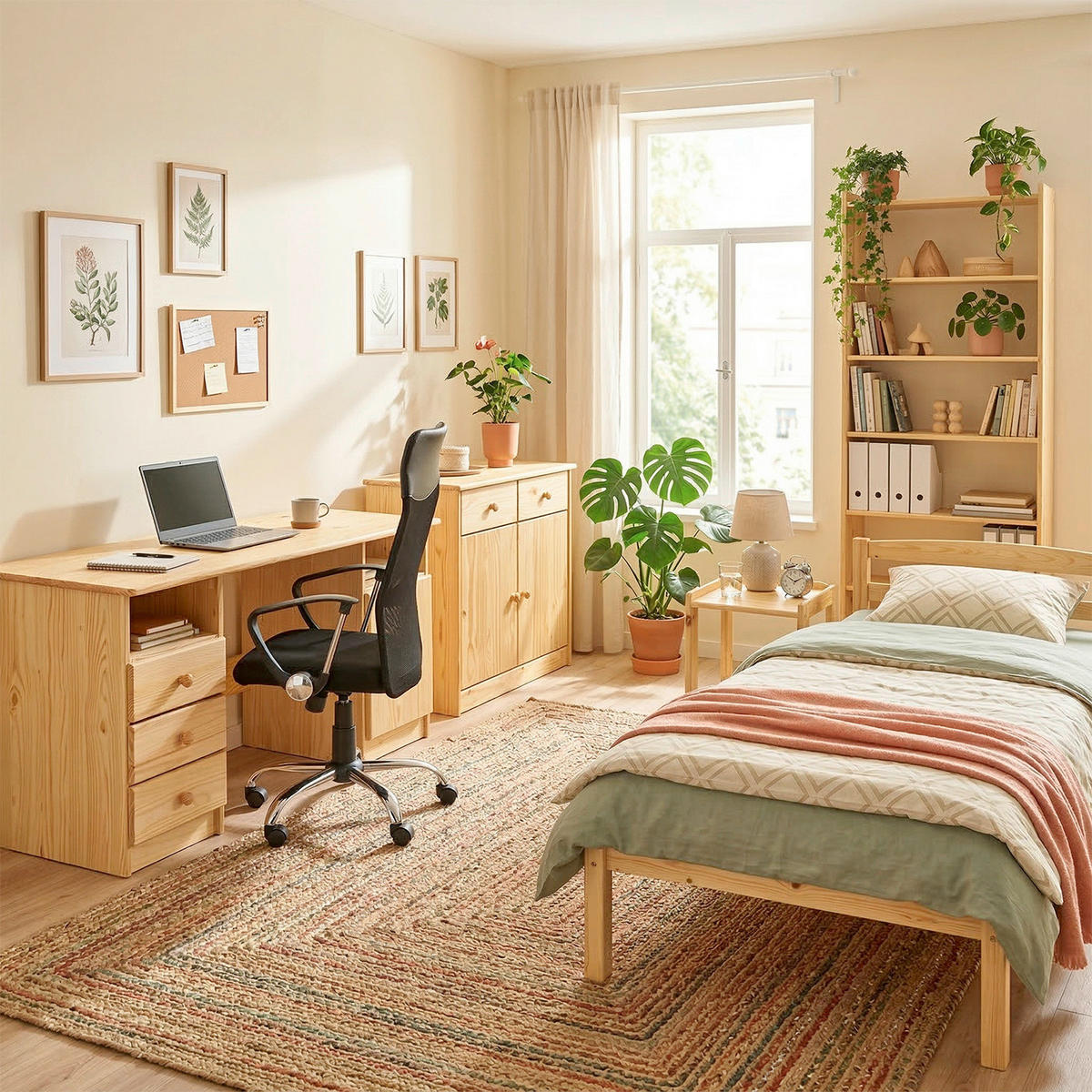 KOMMODE , 81/75/35 cm, 2 Schublade(n)  - Naturfarben, Basics, Holz (81/75/35cm) - Livetastic