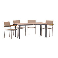 ZAHRADNÍ SESTAVA kov, textil, kompozitní dřevo - barvy teak/antracitová, Basics, kov/kompozitní dřevo (160/72/90cm) - Gardenson