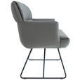 SITZBANK 200/89/66 cm Echtleder Anthrazit, Schwarz  - Anthrazit/Schwarz, Design, Leder/Metall (200/89/66cm) - Dieter Knoll