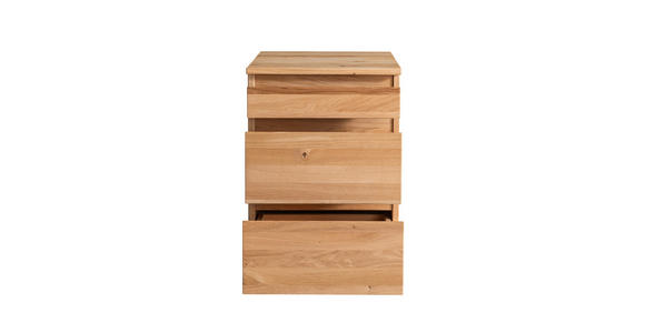 ROLLCONTAINER Asteiche massiv Eichefarben - Eichefarben, KONVENTIONELL, Holz/Kunststoff (43/65/60cm) - Linea Natura