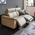 3-SITZER-SOFA in Leder Beige  - Beige/Schwarz, Design, Leder/Metall (208/105/98cm) - Emilio Belluti
