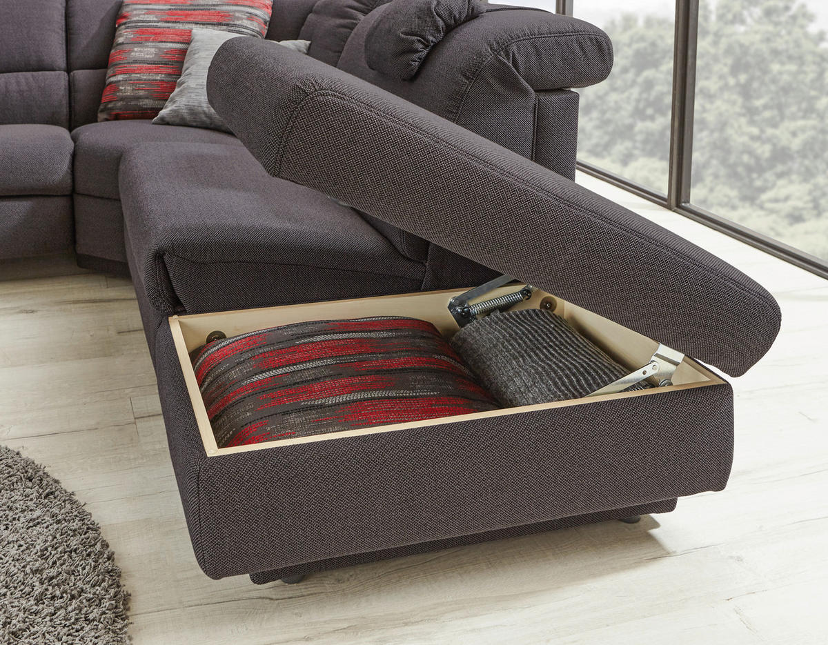 ECKSOFA in Webstoff Graphitfarben  - Graphitfarben, Konventionell, Kunststoff/Textil (288/271cm) - Himolla Komfortklass