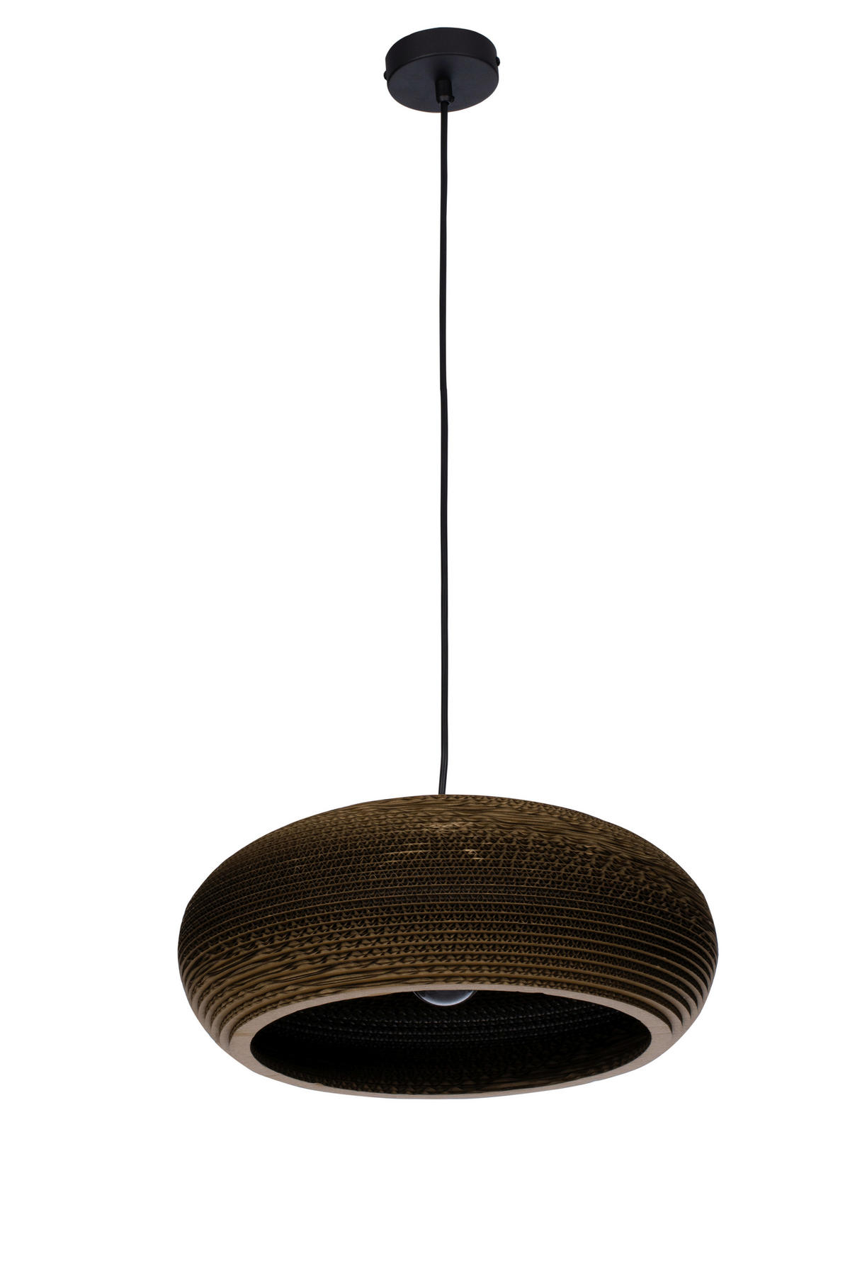 HÄNGELEUCHTE 40/150 cm  - Schwarz/Braun, Natur, Karton/Metall (40/150cm) - Marama