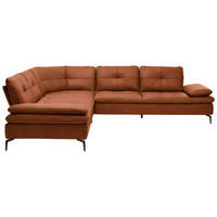 ECKSOFA Echtleder Cognac  - Cognac/Beige, Design, Leder/Metall (298/298cm) - Chilliano