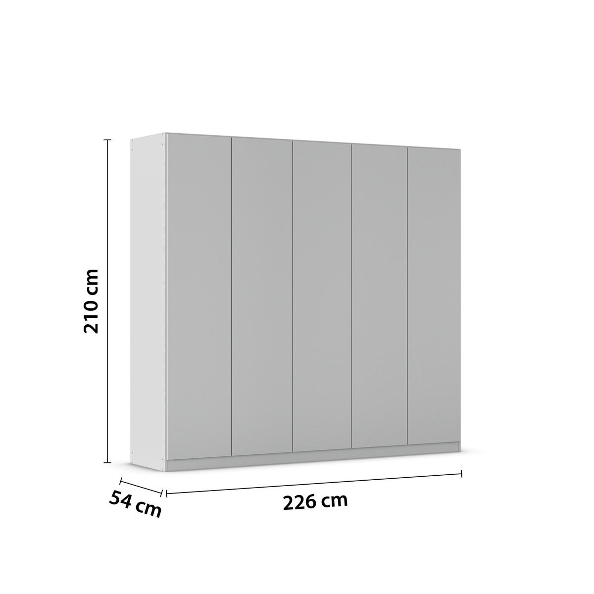 FALTTÜRENSCHRANK in Grau  - Grau, Holzwerkstoff (226/210/54cm) - Boxxx