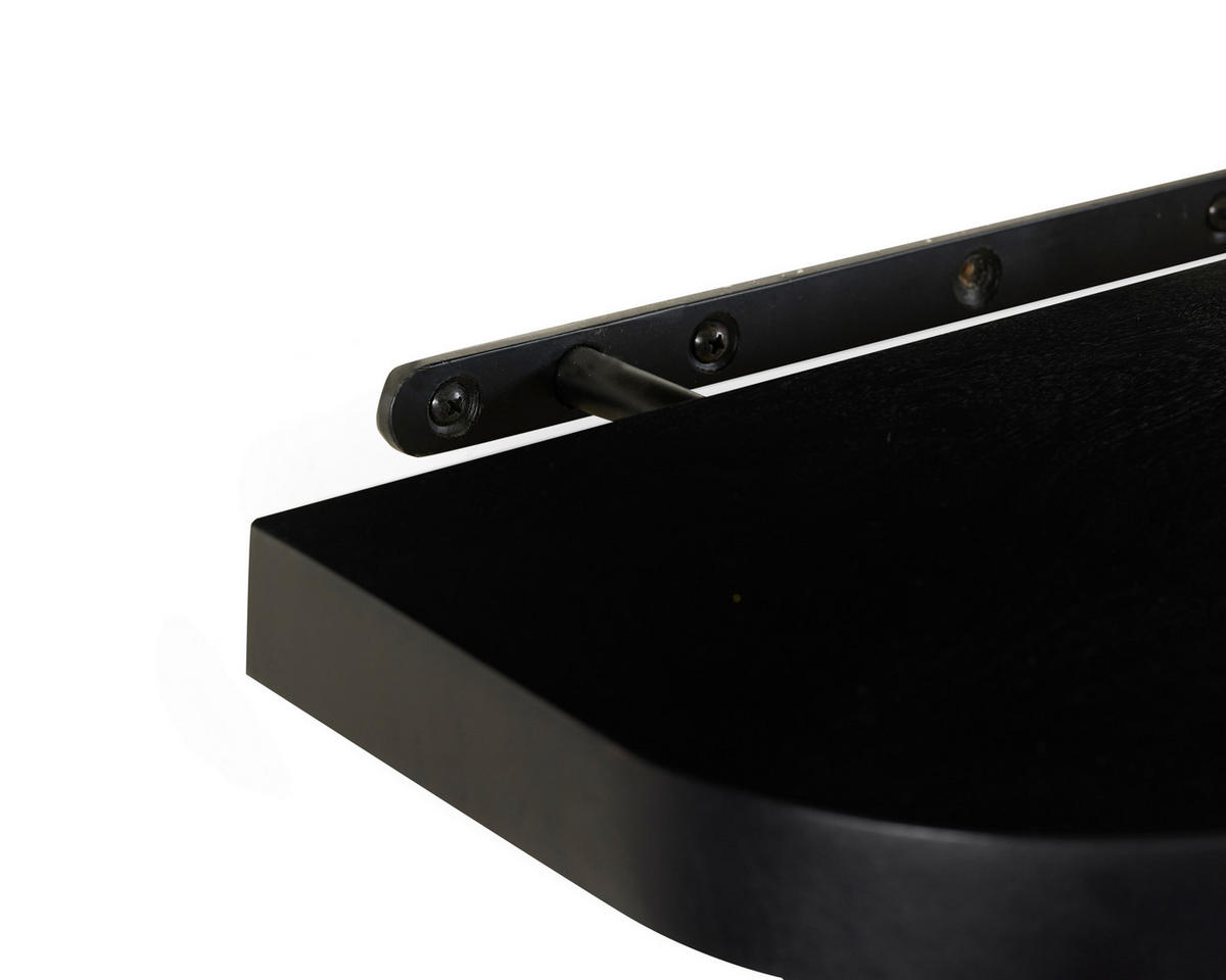 WANDREGAL  - Schwarz, Basics, Holz/Metall (40/3,5/25cm) - Livetastic