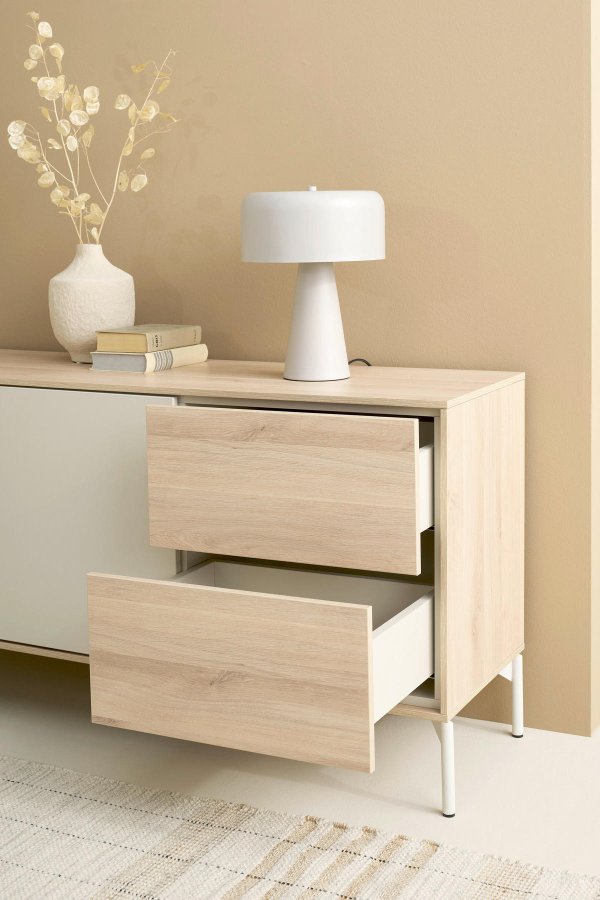 SIDEBOARD LABOE 149/67/41 cm 2 Schublade(n)  - Eiche Bianco/Seidengrau, MODERN, Holzwerkstoff (149/67/41cm) - Schöner Wohnen