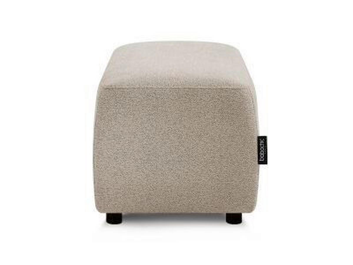HOCKER ATILLA Flachgewebe Taupe  - Taupe/Schwarz, MODERN, Kunststoff/Textil (92/44/48cm)
